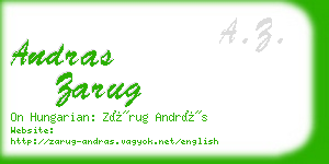 andras zarug business card